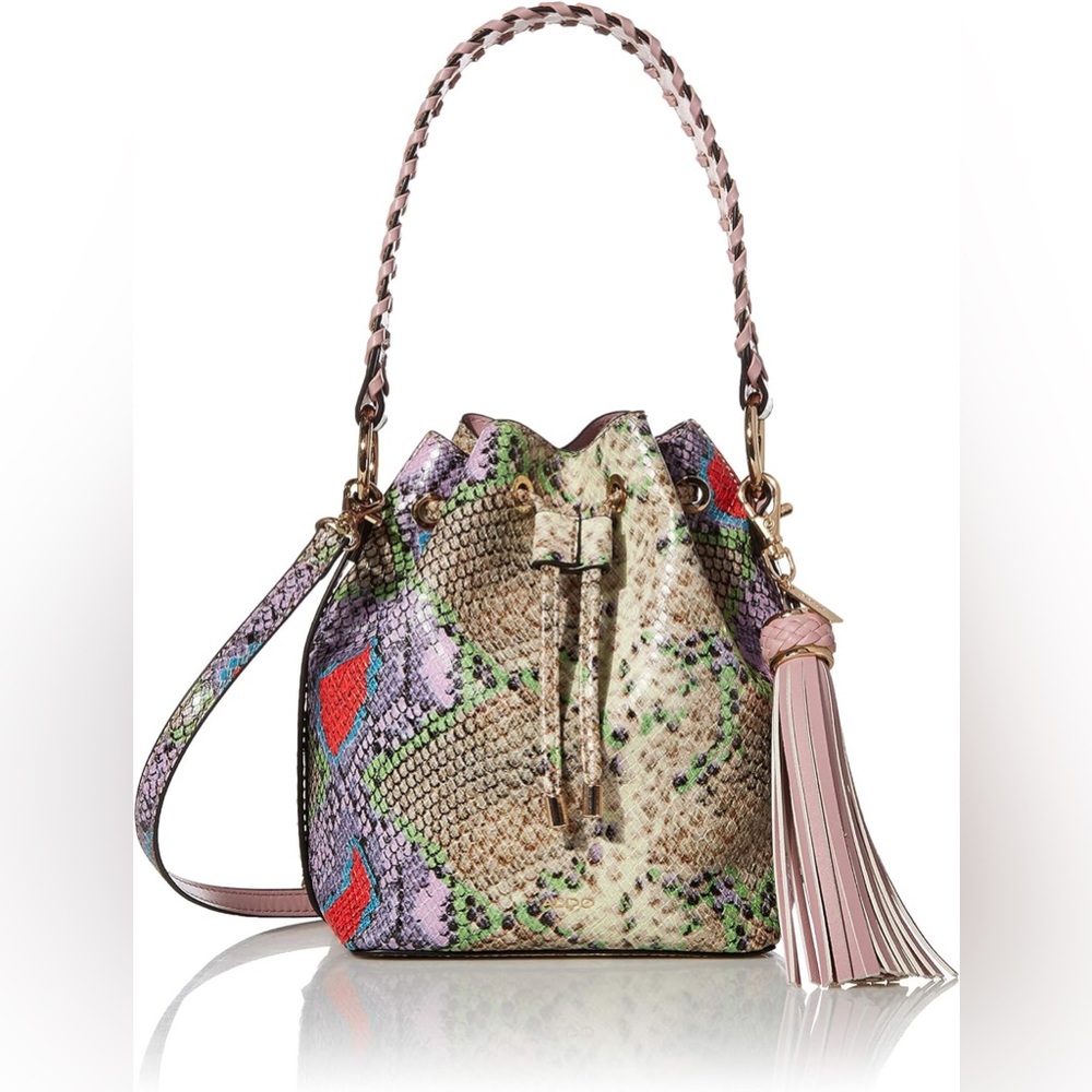 ALDO Dororyth drawstring bucket bag in snake multi